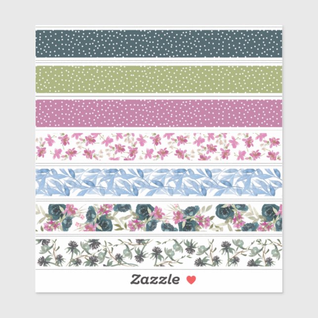 Sticker Aquarelle Motif Floral (Feuille)