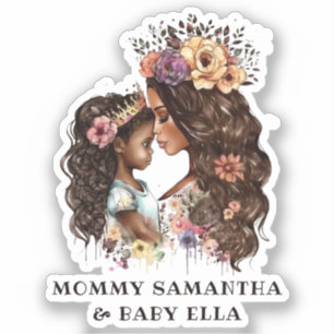 Sticker Aquarelle Noire Maman et fille (2)