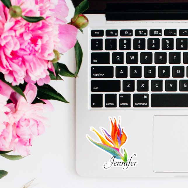 Sticker Aquarelle Oiseau Du Paradis Nom (Créateur téléchargé)