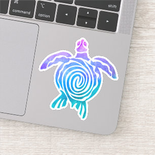 Sticker Aquarelle Pastel Tie Dye Spirale Tortue de mer