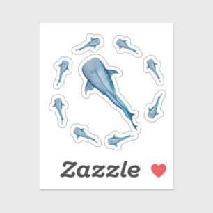 Sticker Aquarelle requin