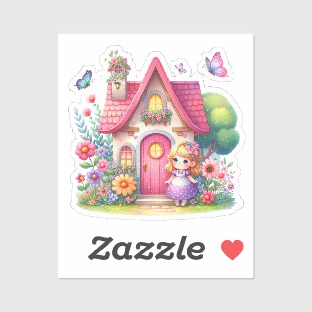 Sticker Aquarelle Ressort bébé Fée (Feuille)