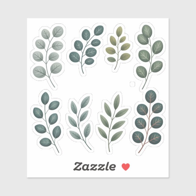 Sticker Aquarelle Rêves d'Eucalyptus (Feuille)