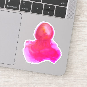 Sticker Aquarelle Sea Creator Chaud Rose Jellyfish