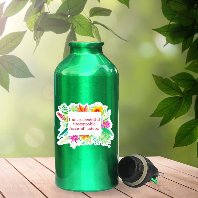 Sticker Aquarelle Tropicale Force Inarrêtable De La Nature (Créateur téléchargé)