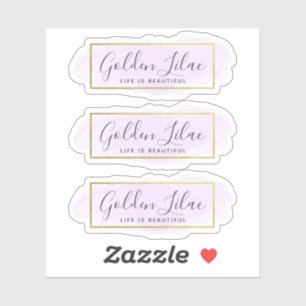 Sticker Aquarelle violette Lilac & Logo 3 pièces d'or mode