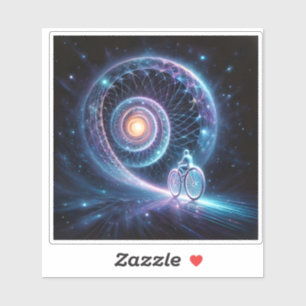 Sticker Aquarelle vive d'un cheval courant au coucher du s