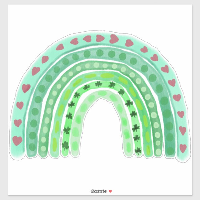 Sticker Aquarelle Whimsical Peint Arc-en-ciel (Feuille)
