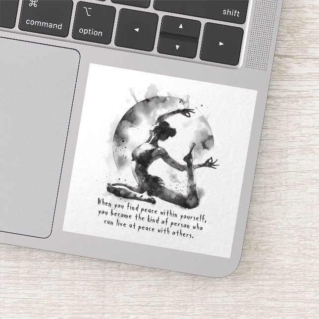 Sticker Aquarelle Yoga Reiki Pose King Pigeon à une jambe (Détail)