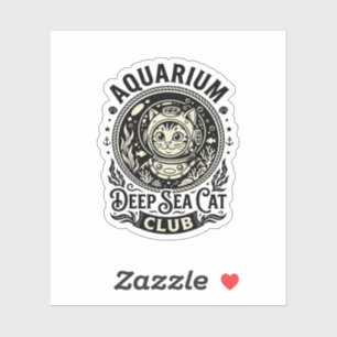 Sticker Aquarium Chat de mer profond Graphique de chat drô