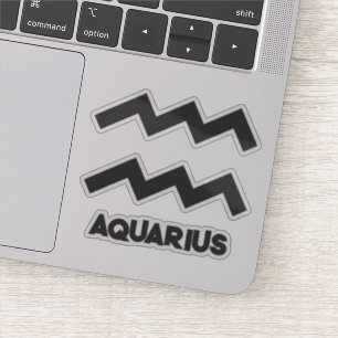 Sticker Aquarius Gras Zodiaque Horoscope Texte Personnalis