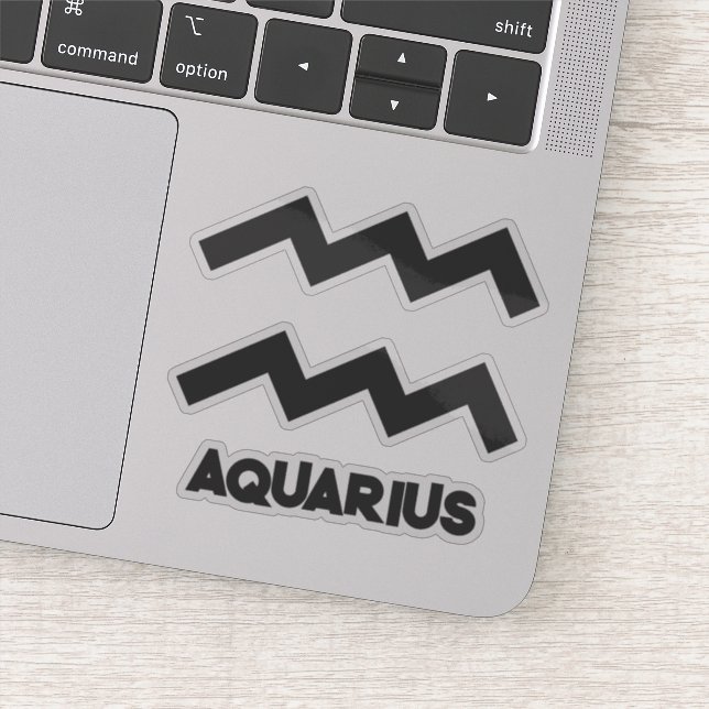 Sticker Aquarius Gras Zodiaque Horoscope Texte Personnalis (Détail)