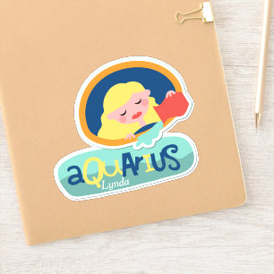 Sticker Aquarius, le porteur d'eau Zodiac Contour