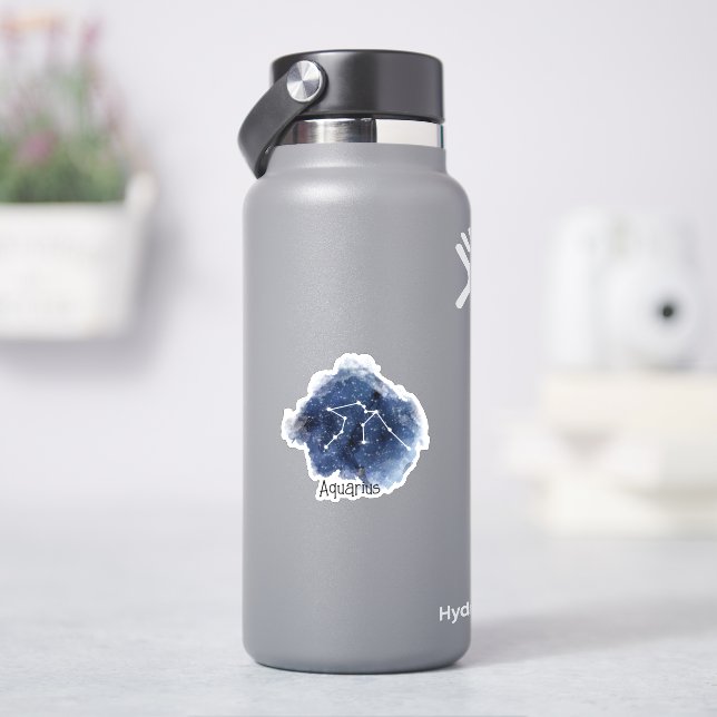 Sticker Aquarius Starry Constellation de nuit personnalisé (HydroFlask)