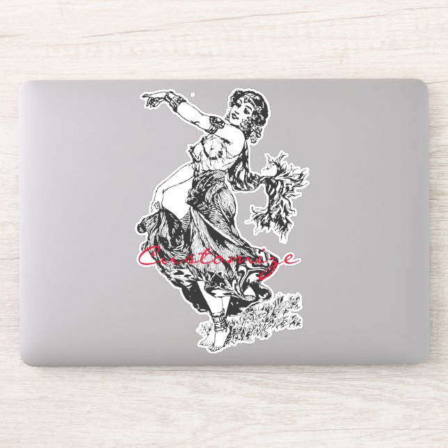 Sticker Arabian Belly Dancer Art Vintage Thunder_Cove (Ordinateur)