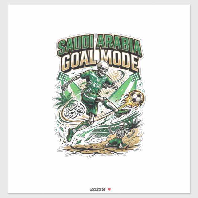 Sticker Arabie Saoudite Mode de but Skeleton Striker Natio (Feuille)