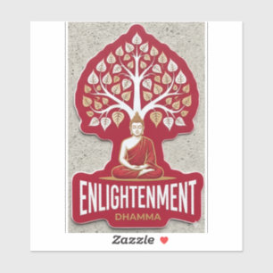 Sticker Arbre Bodhi Ancien et Sukiti Buddha Dhamma Vinyle