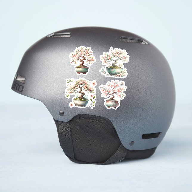 Sticker Arbre bonsaï dans un élégant pot en céramique (Côté casque)