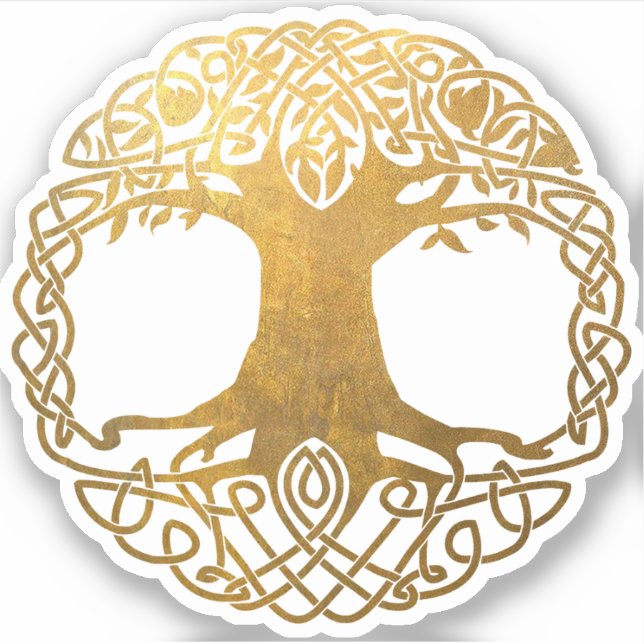 Sticker Arbre celtique d'or (Devant)
