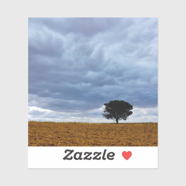 Sticker Arbre dans un champ vide (Feuille)