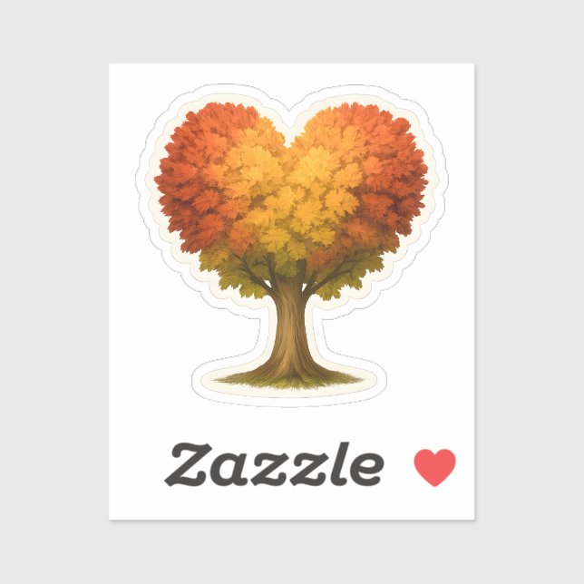 Sticker Arbre d'automne en forme de coeur (Feuille)