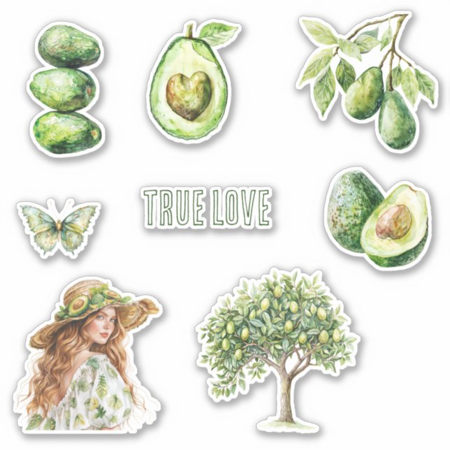 Sticker Arbre d'avocat Papillon Femelle Amour Véritable (Devant)