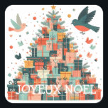 Sticker arbre de noël - personnalisation du texte<br><div class="desc">Sticker arbre de noël - personnalisation du texte possible,  idéal pour embellir un emballage cadeau.</div>