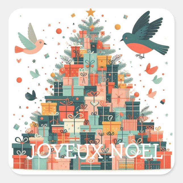 Sticker arbre de noël - personnalisation du texte (Devant)