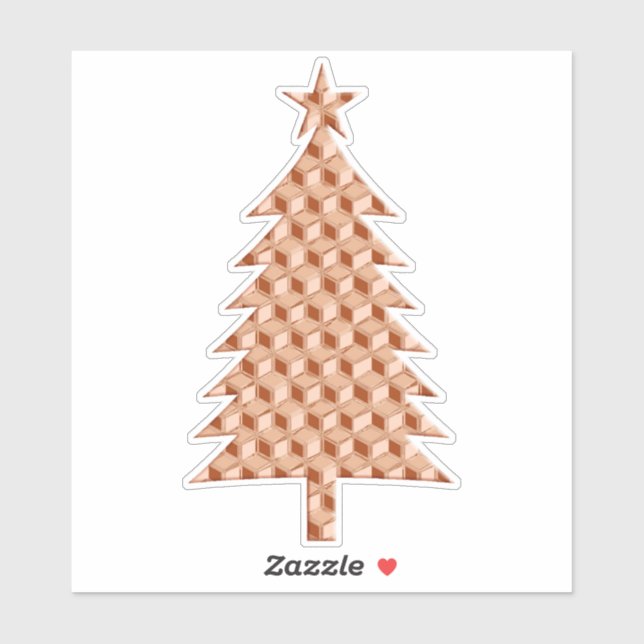 Sticker Arbre de Noël couleur cuivre 3 jours (Feuille)