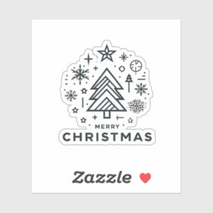 Sticker Arbre de Noël minimaliste Joyeux design de Noël