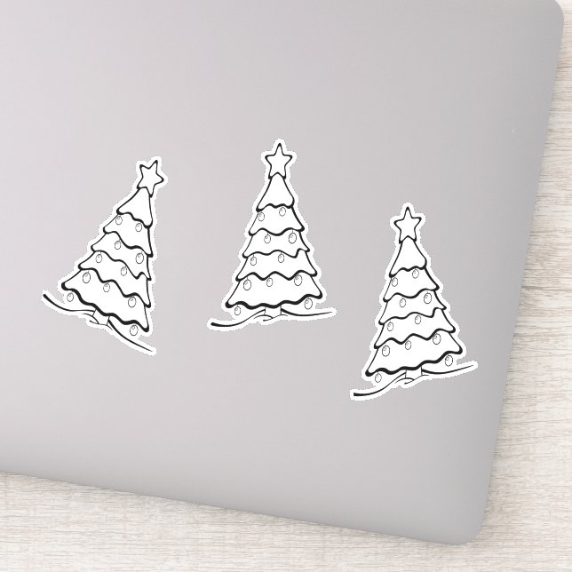 Sticker Arbre de Noël noir sur (Détail)
