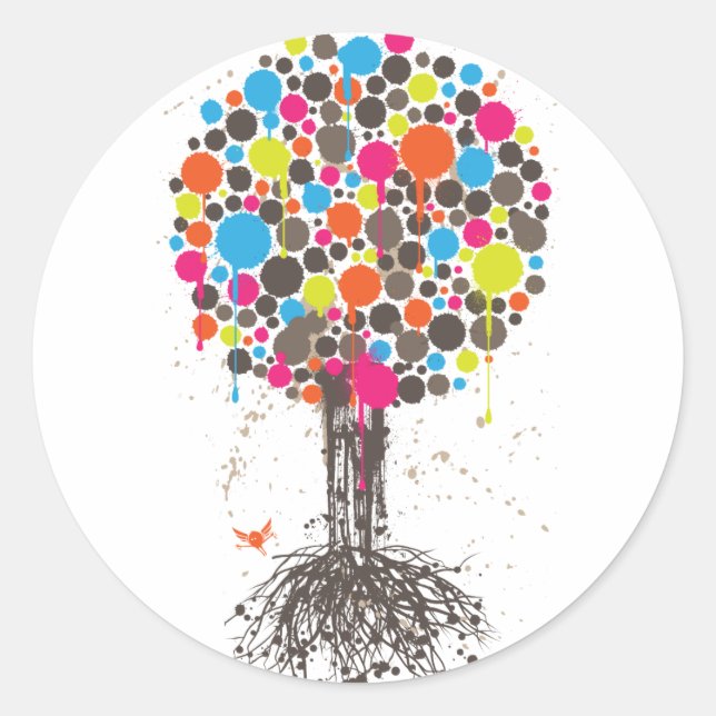 Sticker Arbre de vie - blanc (Devant)