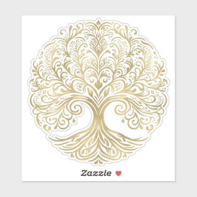 Sticker Arbre de vie Cream & Gold Celtic Mariage (Feuille)