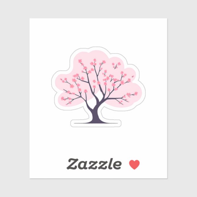 Sticker Arbre Fleur de Cerisier Rose (Feuille)