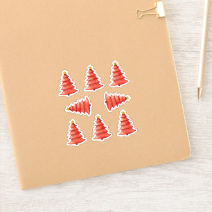 Sticker Arbres de Noël rouges