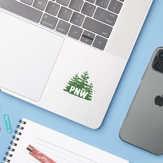 Sticker Arbres PNW (Ordinateur portable avec iPhone)