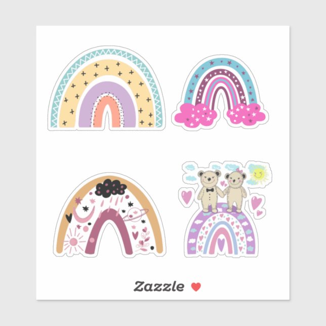 Sticker arc-en-ciel (Feuille)