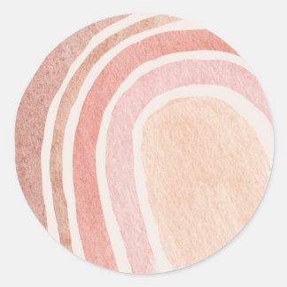 Sticker arc-en-ciel à aquarelle ronde