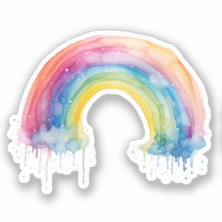 Sticker arc-en-ciel aquarelle