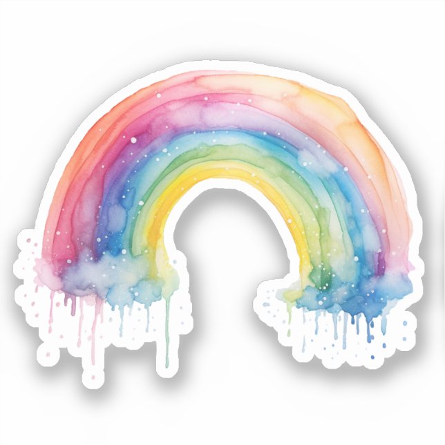 Sticker arc-en-ciel aquarelle (Recto)