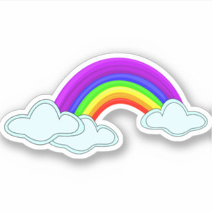 Sticker Arc-en-ciel avec nuages