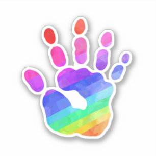 Sticker Arc-en-ciel coloré empreinte d'amour Artiste Perso