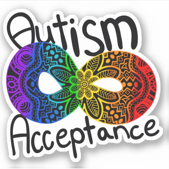 Sticker Arc-en-ciel de la sensibilisation à l'autisme et à (Devant)