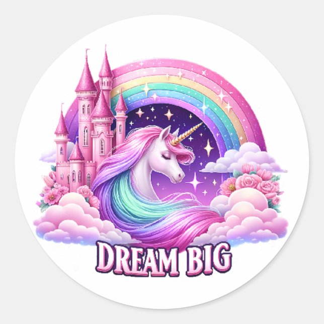 Sticker arc-en-ciel de licorne magique - Conceptio (Devant)