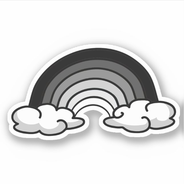 Sticker Arc-en-ciel gris (Devant)