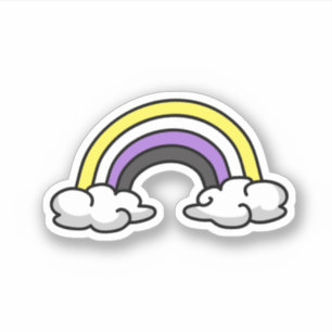Sticker Arc-en-ciel mou non binaire