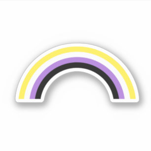 Sticker arc-en-ciel non binaire