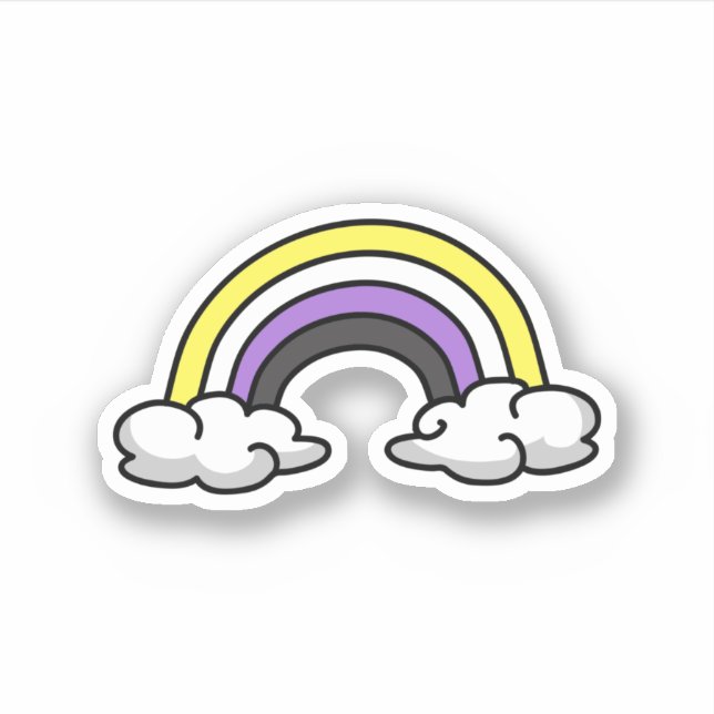 Sticker Arc-en-ciel Nonbinaire Mignon (Devant)