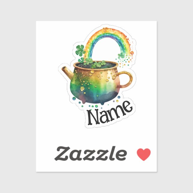 Sticker Arc-en-ciel personnalisé de la Saint-Patrick  (Feuille)
