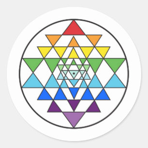 Sticker arc-en-ciel Sri Yantra